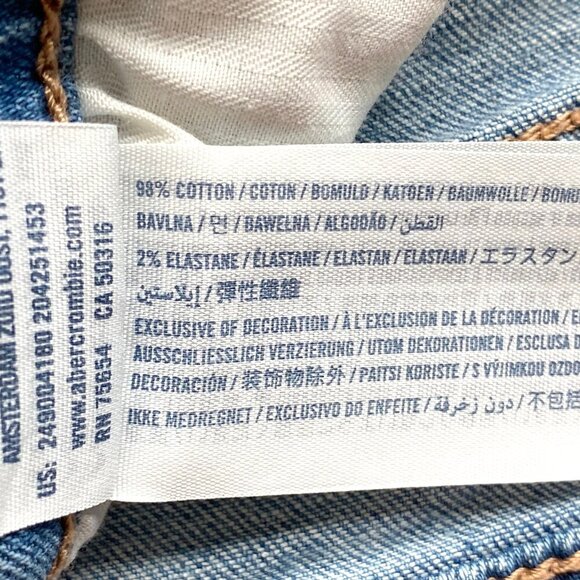 Abercrombie Kids Girls Blue Denim Shorts Size 15/16 Light Wash 5" Inseam Cuffed - Picture 9 of 10